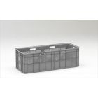 Lange plastic bak, 1170x460x370 mm, 180 ltr, wanden perfo, bodem dicht