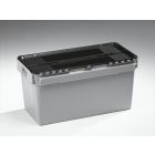 Distributiebak 800x400x400 mm, 90 ltr, grijs, met scharnierdeksel