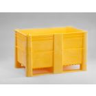 Palox plastique alimentaire 120x80x76 cm 520L 2 semelles JAUNE