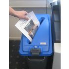 Ecosort deksel voor papier met langwerpige sleuf en slot, blauw