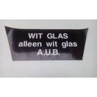 sticker tbv 2-wiel container tekst: GLAS