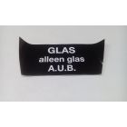 sticker tbv 2-wiel container tekst: GLAS