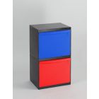 2 Fractie moduultoren zwart 2 kantelbakken 1x zwart 1x blauw