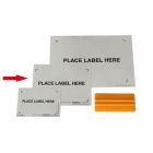 Porte étiquette adhésif A5 - 170x230 mm - place label here - 100 pièces