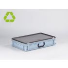 E-line kunststof koffer 600x400x135 mm met 1 greep, 20 ltr, PP regeneraat