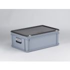 E-line kunststof koffer 600x400x235 mm met 2 grepen, 40 ltr, grijs, euronorm