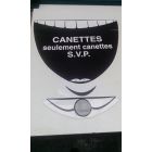 Sticker mond, 2 wiel afvalcontainer container Mond CANETTES