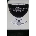 Autocollant bouche  pour conteneur à déchets, texte: GFT