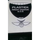 Autocollant bouche  pour conteneur à déchets, texte: PLASTIEK