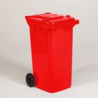 2-wiel container, 580x740x1070 mm, 240 ltr, met deksel, rood