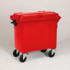 4-Wiel container 660 liter 1370x784x1215 mm rood 