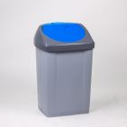 Kunststof afvalbak 430x370x730 mm, 60 ltr, grijs/blauw