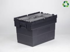 E-line Distribox distributiebak, bakdeel zwart, dekselhelften zwart 72 ltr