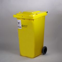 Conteneur DASRI 240 litres JAUNE roues NOIRS