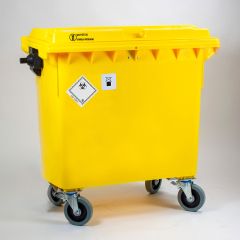 Conteneur DASRI 770 litres JAUNE roues GRIS non traçants (par pièce) Conteneur DASRI 770 litres JAUNE roues GRIS non traçants (par pièce)