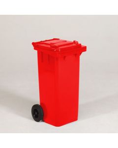 2-wiel container, 480x550x940 mm, 120 ltr, met deksel, rood