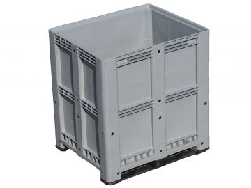 Pallet box 870 l. 1200x800x1280 mm, on 2 skids, grey