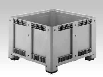 Palox plastique étanche 113x113x76 cm 660L alimentaire 4 pieds GRIS (par pièce)