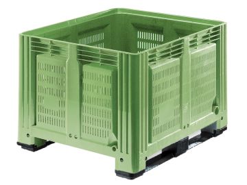 Palox plastique agricole 120x100x78 cm 680L 2 semelles VERT (par pièce)