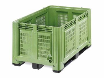 Palox plastique agricole 120x100x78 cm 680L 3 semelles VERT (par pièce)