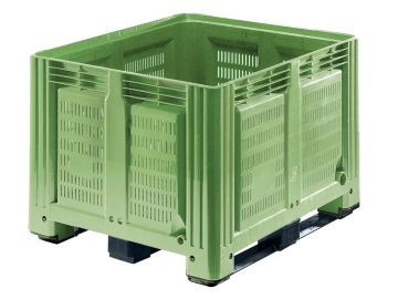 Palox plastique agricole 120x100x87 cm 760L 3 semelles VERT (par pièce)