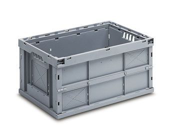 Opvouwbare bak, 63 liter, 600x400x320mm, lichtgrijs