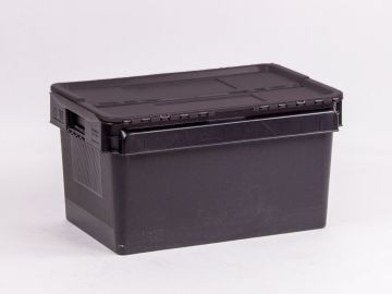 Distributiebak 600x400x320 mm, 52 l. zwart