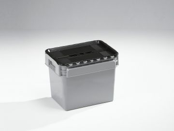 Attached lid container, 23 l. 400x300x320 mm grey/black