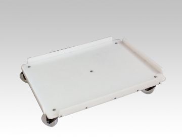 Trolley 800x600mm met 5 galva zwenkwielen, wit