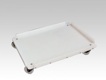 Trolley 800x600mm met 4 galva zwenkwielen, wit