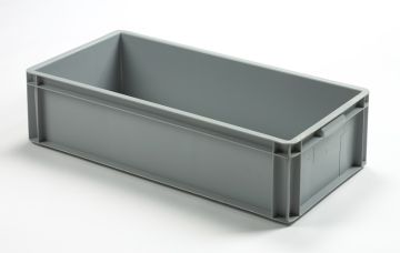 Kunststof stapelbare bak, 800x400x200 mm, 54 ltr, gesloten