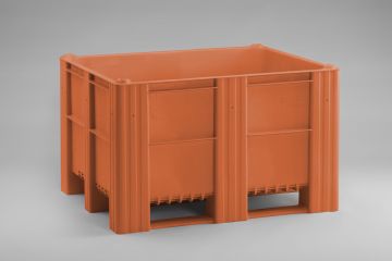 Palox plastique alimentaire 120x100x76cm 630 litres 3 semelles ORANGE