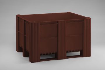 Palox plastique alimentaire 120x100x76cm 630 litres 3 semelles MARRON