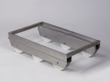 Kantelonderstel op 6 wielen 655x410x170 mm RVS