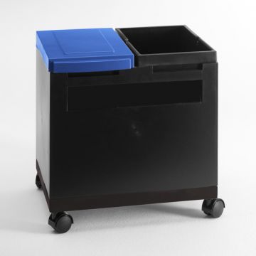 Kantoormodule op wielen 400x300x350 mm zwart/blauw