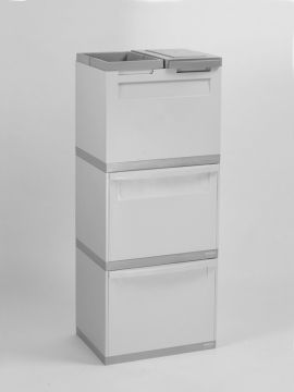 4-fraction waste station grey 2x tilting bin grey 1x bag holder 1x bucket lid grey