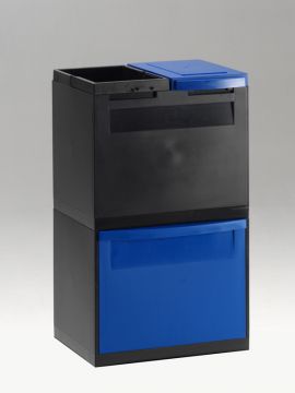3Fractie module zwart 1 kantelbak blauw 1 klem 1 emmer 1 deksel blauw