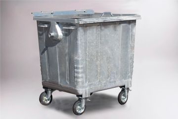 D'OCCASION Conteneur poubelle métallique 1100 litres 