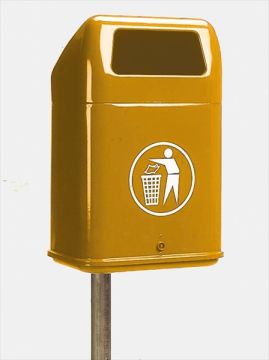 Afvalbak 60 liter, 440x370x730 mm, oranje