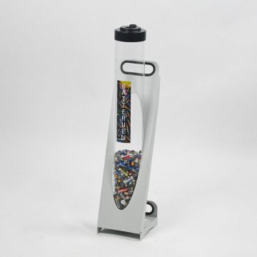 Batterijkoker ø120x800 mm, 9 l. transparant materiaal met driekantslot