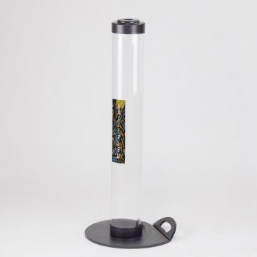 Batterijkoker ± 9 liter, ø120x800 mm met kunststof voet met greep