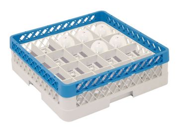 Vaatwaskorf 500x500x140 - voor 20 koppen voorzien van 1 open opzetrand