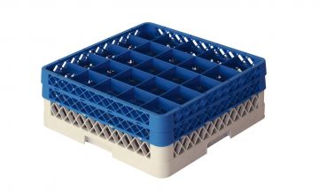 Dishwashing rack for goblets 500x500x180 mm, 25 compartments ø 90 mm
