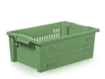 Draaistapelbak, 40 liter, 600x400x220mm, groen