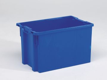 Draaistapel euronorm bak, 600x400x350 mm, 66 l. dicht, blauw