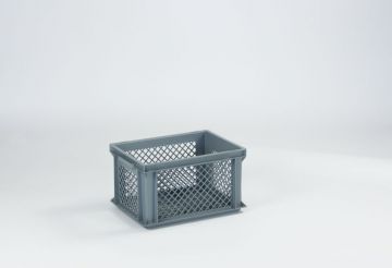 Kunststof cateringbak 400x300x220 mm, 21 l. geperforeerd lichtgrijs