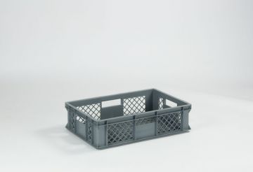 Kunststof cateringbak 600x400x150 mm, 29 l. geperforeerd lichtgrijs