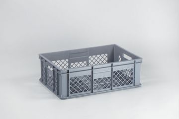 Kunststof cateringbak 600x400x200 mm, 40 l. geperforeerd lichtgrijs