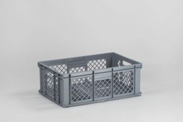 Kunststof cateringbak 600x400x220 mm, 42 l. geperforeerd lichtgrijs
