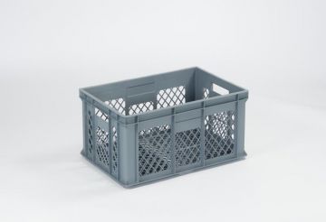 Kunststof cateringbak 600x400x260 mm 52 ltr. geperforeerd lichtgrijs